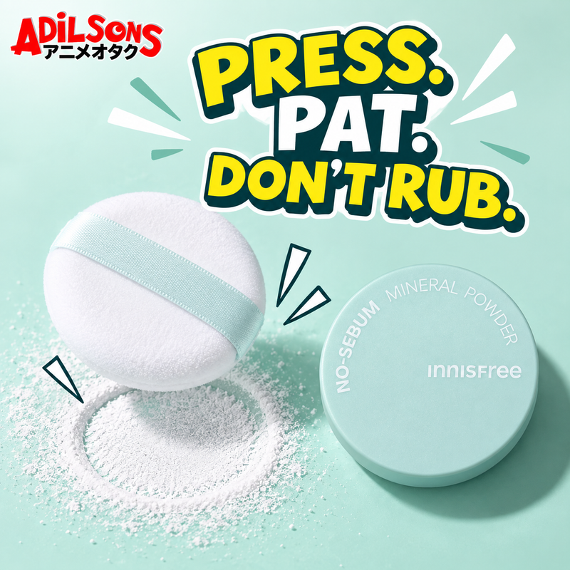 Adilsons creative for INNISFREE No-Sebum Mineral Powder 5g — PRESS. PAT. DON'T RUB.
