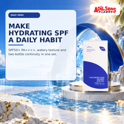 Adilsons Beauty creative for IsNtree Hyaluronic Acid Watery Sun Gel twin pack — Hero daily habit.