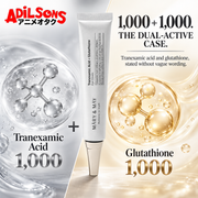 MARY&MAY Tranexamic Acid + Glutathione Eye Cream creative: 1,000 + 1,000. THE DUAL-ACTIVE CASE.