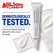 MARY&MAY Tranexamic Acid + Glutathione Eye Cream creative: DERMATOLOGICALLY TESTED.