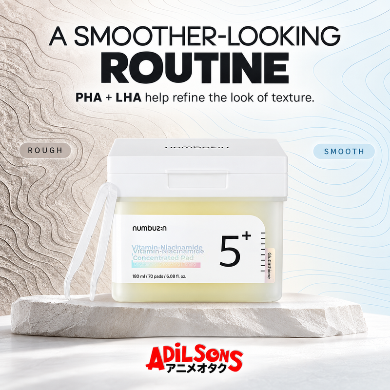 NUMBUZIN No.5 Vitamin-Niacinamide Concentrated Pad in a PHA and LHA contour map