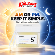 NUMBUZIN No.5 Vitamin-Niacinamide Concentrated Pad in a AM and PM clock
