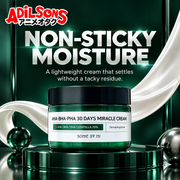 Adilsons Beauty SOME BY MI AHA BHA PHA 30 Days Miracle Cream 60g ad: NON-STICKY MOISTURE / A lightweight cream that settles without a tacky residue.