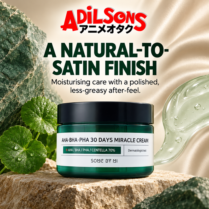Adilsons Beauty SOME BY MI AHA BHA PHA 30 Days Miracle Cream 60g ad: A NATURAL-TO-SATIN FINISH / Moisturising care with a polished, less-greasy after-feel.