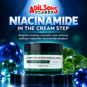 Adilsons Beauty SOME BY MI AHA BHA PHA 30 Days Miracle Cream 60g ad: NIACINAMIDE IN THE CREAM STEP / Brighter-looking cosmetic care without adding a separate niacinamide product.