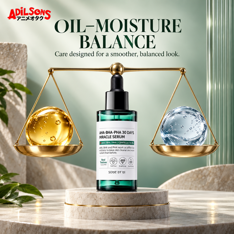 Adilsons Beauty creative for SOME BY MI AHA BHA PHA 30 Days Miracle Serum: Purchase for balancing oil and moisture priorities