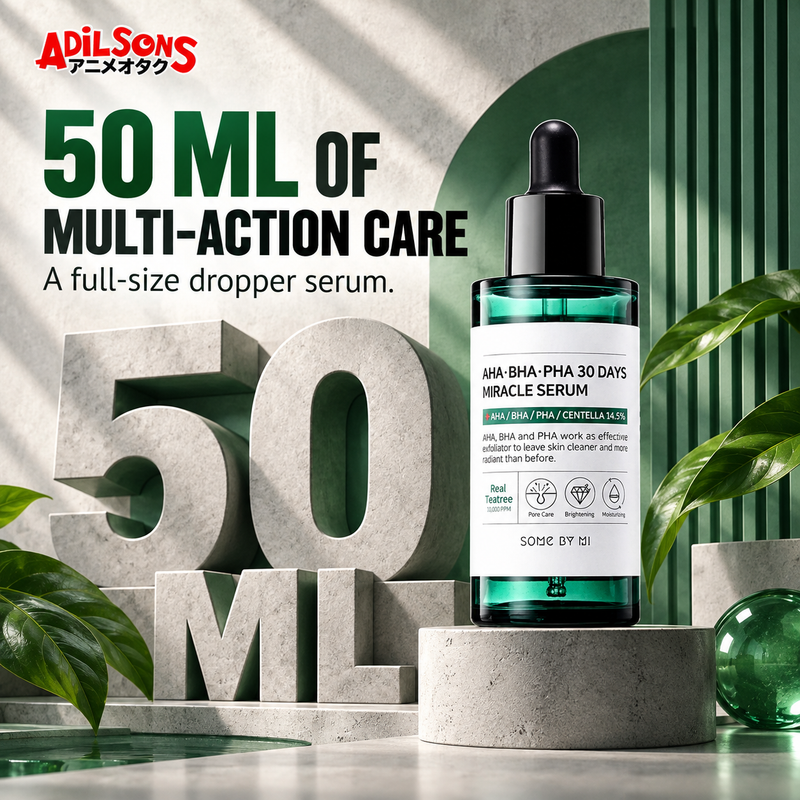 Adilsons Beauty creative for SOME BY MI AHA BHA PHA 30 Days Miracle Serum: Exact 50ml format as a practical full-size serum