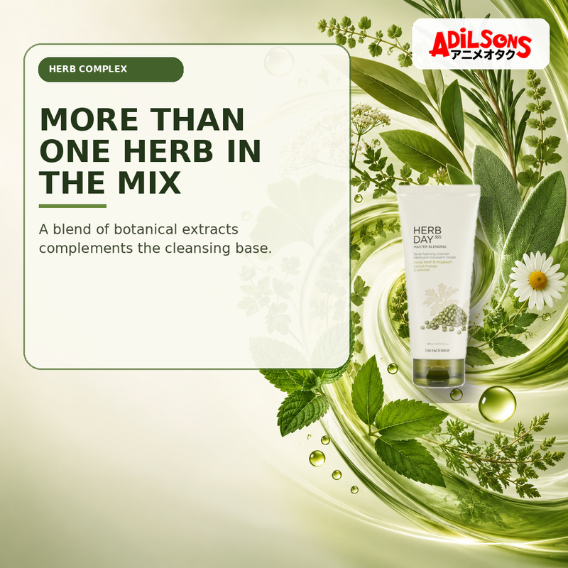Adilsons Beauty creative for The Face Shop Herb Day 365 Mungbean Foaming Cleanser 170ml — Multi-herb formula.