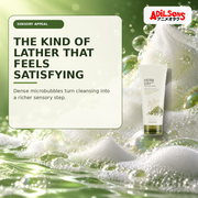 Adilsons Beauty creative for The Face Shop Herb Day 365 Mungbean Foaming Cleanser 170ml — Tactile lather appeal.