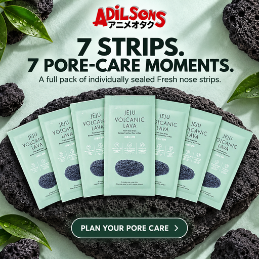 Adilsons creative for The Face Shop Jeju Volcanic Lava Fresh Nose Strips 7ea — 7 STRIPS. 7 PORE-CARE MOMENTS.