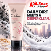 THE FACE SHOP Rice Water Bright Facial Foaming Cleanser 150ml creative: DAILY DIRT MEETS A DEEPER CLEAN.