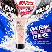 THE FACE SHOP Rice Water Bright Facial Foaming Cleanser 150ml creative: ONE FOAM. THREE REASONS TO RINSE.