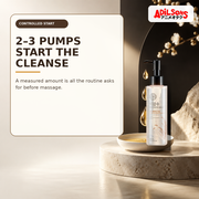 Rice Water Bright Rich Cleansing Oil with three measured amber droplets.