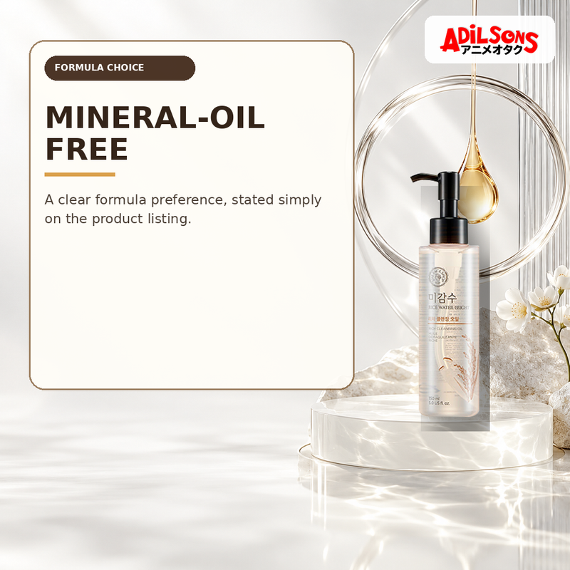 Rice Water Bright Rich Cleansing Oil in an airy mineral-oil-free campaign concept.