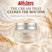 The Face Shop Rice & Ceramide Moisturizing Cream 50 ml in a closing liquid layers