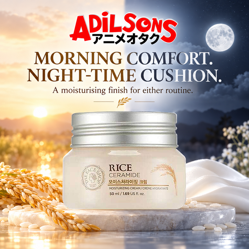 The Face Shop Rice & Ceramide Moisturizing Cream 50 ml in a sunrise and moon split