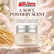 The Face Shop Rice & Ceramide Moisturizing Cream 50 ml in a powdery scent ribbons
