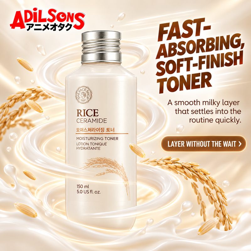 Adilsons creative for The Face Shop Rice & Ceramide Moisturizing Toner 150ml — FAST-ABSORBING, SOFT-FINISH TONER