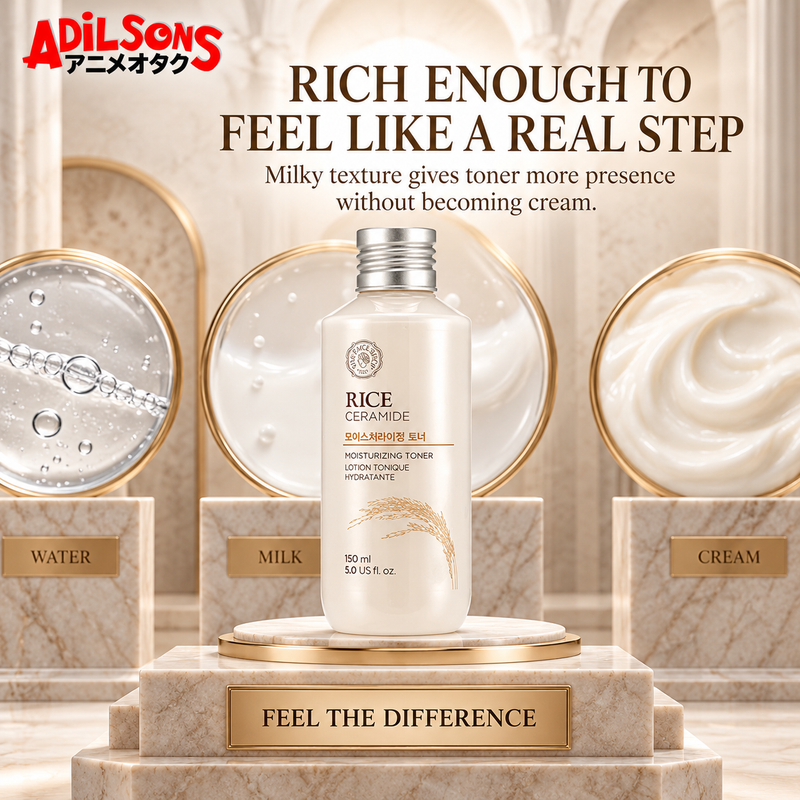 Adilsons creative for The Face Shop Rice & Ceramide Moisturizing Toner 150ml — RICH ENOUGH TO FEEL LIKE A REAL STEP