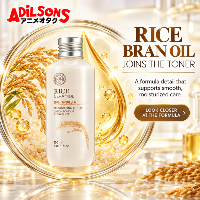 Adilsons creative for The Face Shop Rice & Ceramide Moisturizing Toner 150ml — RICE BRAN OIL JOINS THE TONER