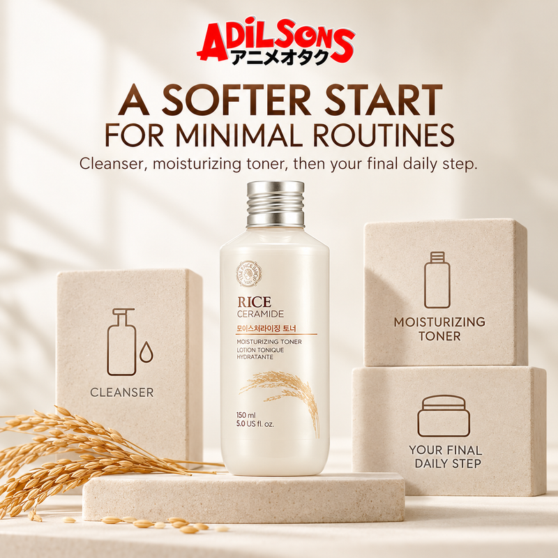 Adilsons creative for The Face Shop Rice & Ceramide Moisturizing Toner 150ml — A SOFTER START FOR MINIMAL ROUTINES