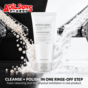 Adilsons creative for THE FACE SHOP White Seed Exfoliating Cleansing Foam 150ML — CLEANSE + POLISH IN ONE RINSE-OFF STEP