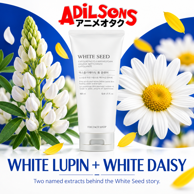 Adilsons creative for THE FACE SHOP White Seed Exfoliating Cleansing Foam 150ML — WHITE LUPIN + WHITE DAISY