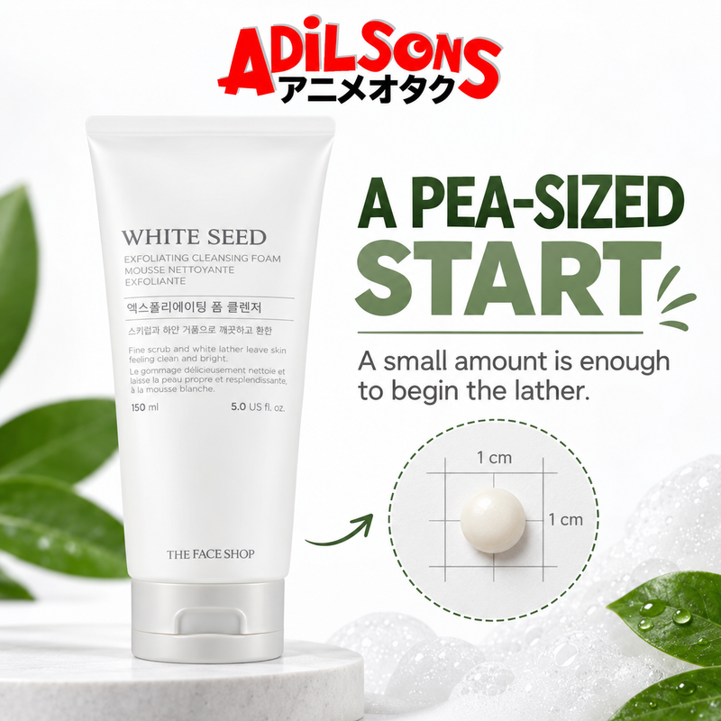 Adilsons creative for THE FACE SHOP White Seed Exfoliating Cleansing Foam 150ML — A PEA-SIZED START