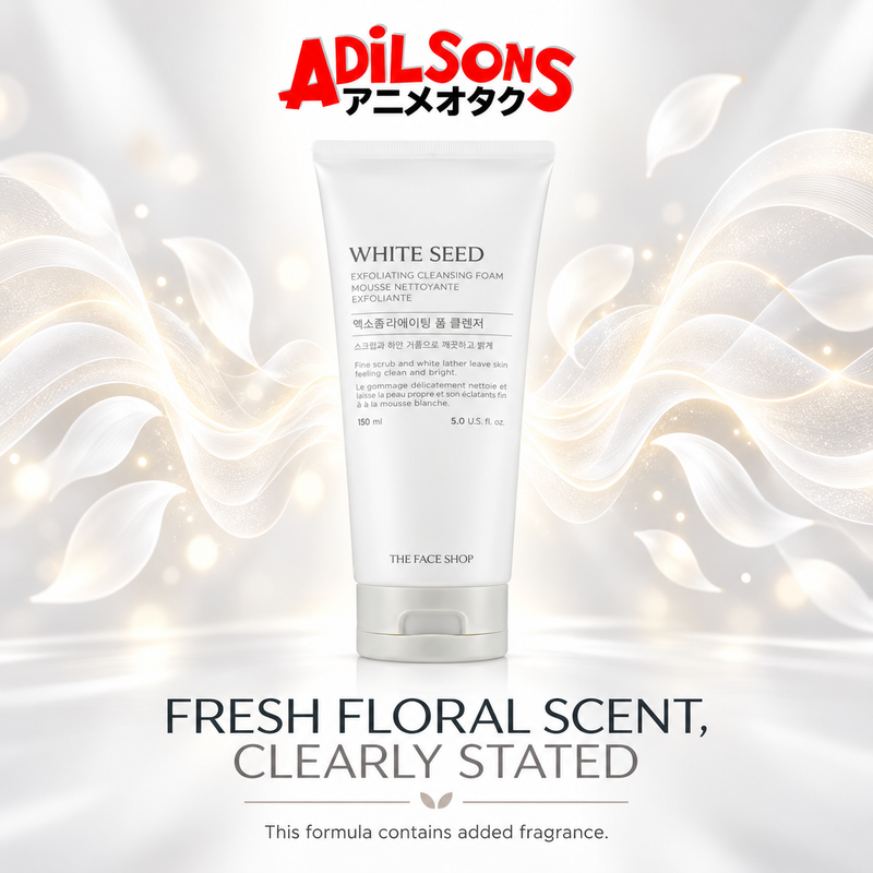 Adilsons creative for THE FACE SHOP White Seed Exfoliating Cleansing Foam 150ML — FRESH FLORAL SCENT, CLEARLY STATED
