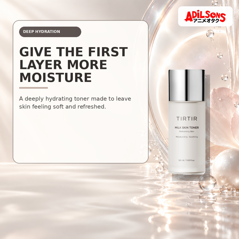 Adilsons Beauty creative for TIRTIR Milk Skin Toner 50ml — Deep hydration.