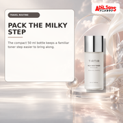 Adilsons Beauty creative for TIRTIR Milk Skin Toner 50ml — Travel-friendly format.