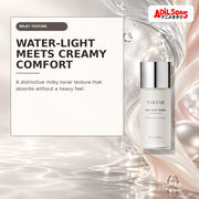Adilsons Beauty creative for TIRTIR Milk Skin Toner 50ml — Milky texture.