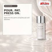 Adilsons Beauty creative for TIRTIR Milk Skin Toner 50ml — Palm application.
