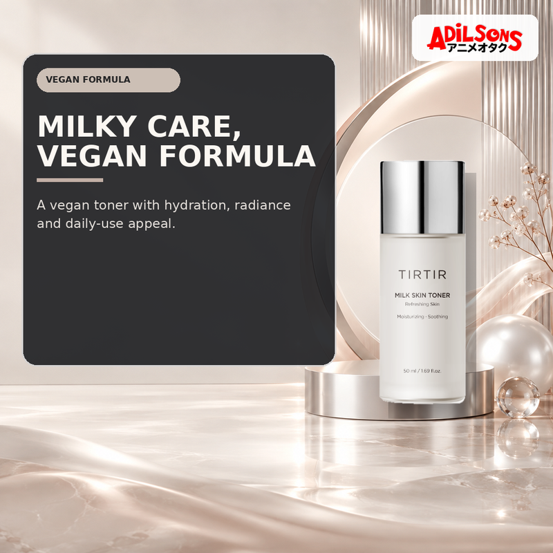 Adilsons Beauty creative for TIRTIR Milk Skin Toner 50ml — Vegan formula.