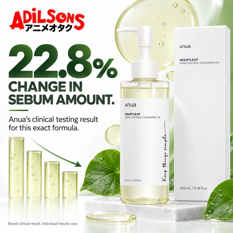 Anua Heartleaf Pore Control Cleansing Oil 200ml creative: 22.8% CHANGE IN SEBUM AMOUNT.