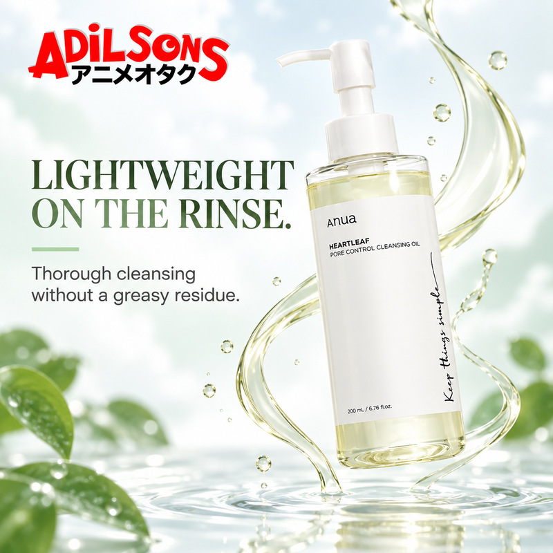 Anua Heartleaf Pore Control Cleansing Oil 200ml creative: LIGHTWEIGHT ON THE RINSE.