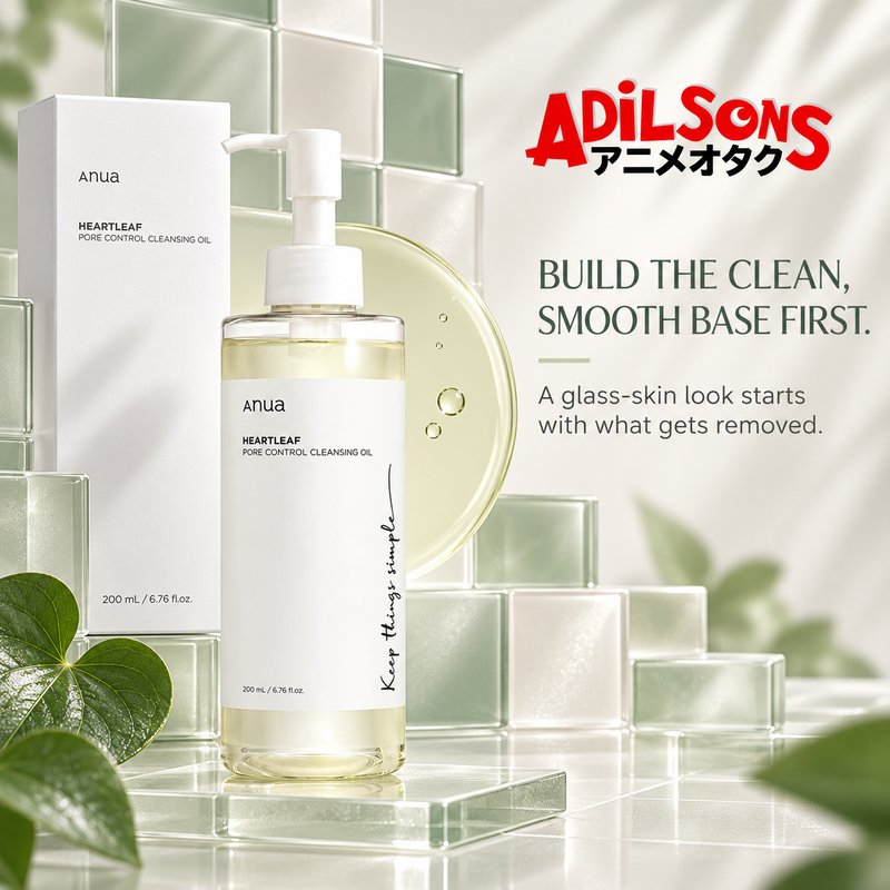 Anua Heartleaf Pore Control Cleansing Oil 200ml creative: BUILD THE CLEAN, SMOOTH BASE FIRST.