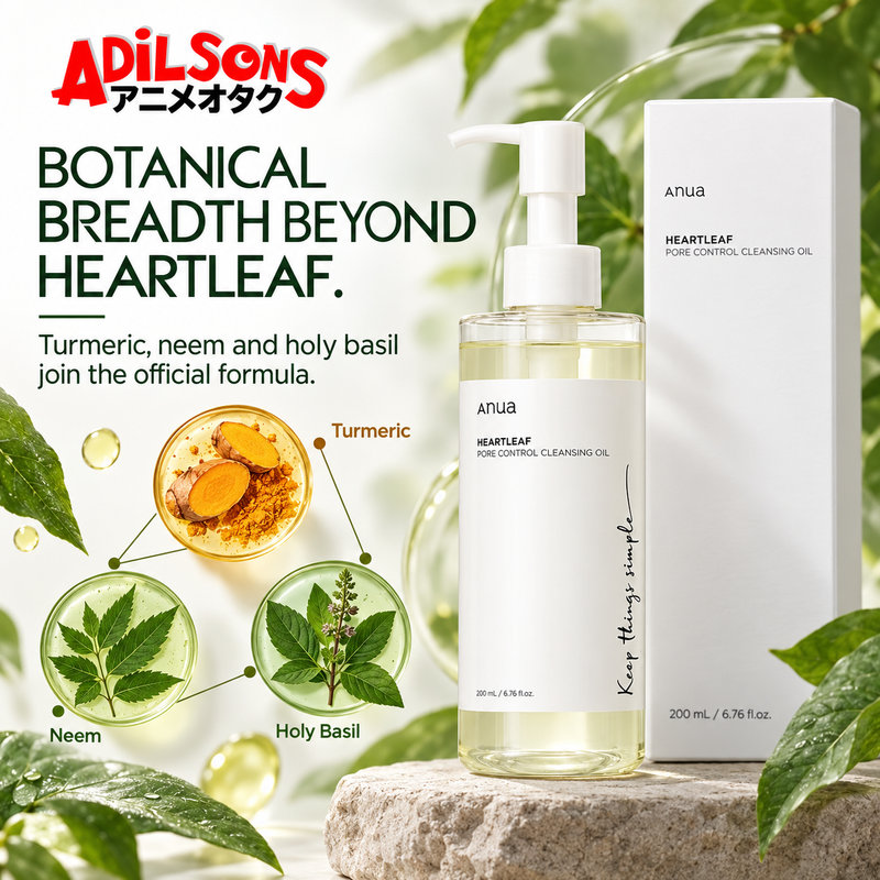 Anua Heartleaf Pore Control Cleansing Oil 200ml creative: BOTANICAL BREADTH BEYOND HEARTLEAF.