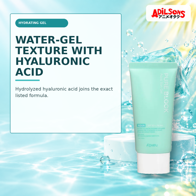 Adilsons Beauty creative for A'pieu Pure Block Aqua Sun Gel SPF50+ PA+++ 50ml — Hydrating ingredient.