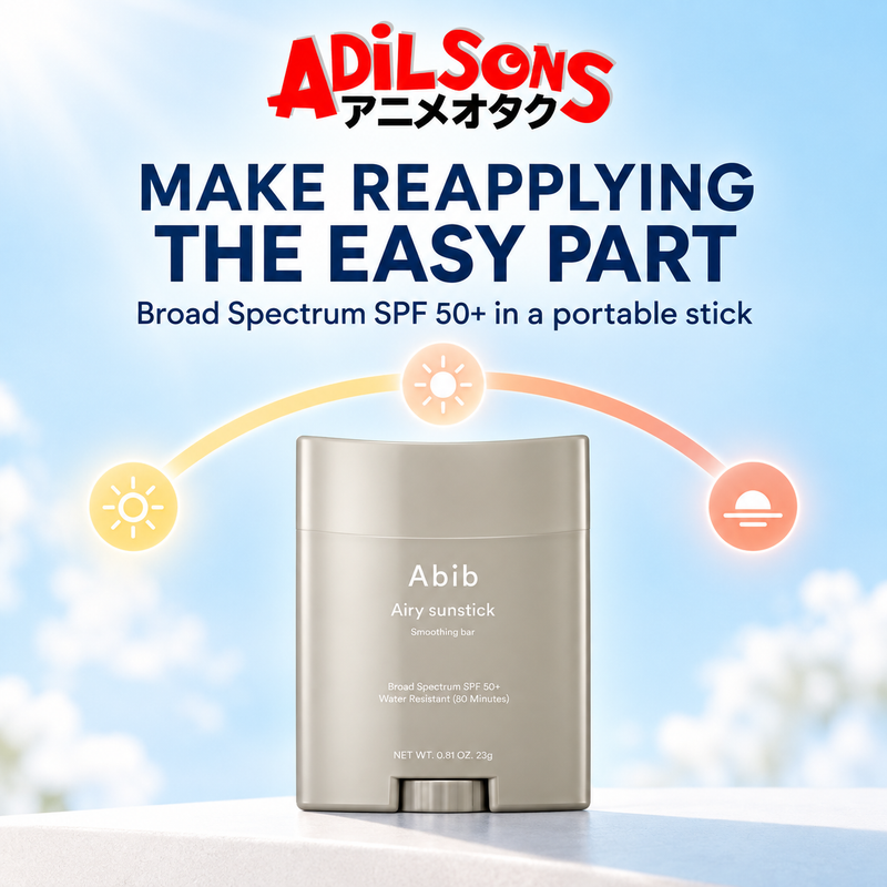 Adilsons Beauty creative for Abib Airy Sunstick Smoothing Bar 23g: Make Reapplying the Easy Part.