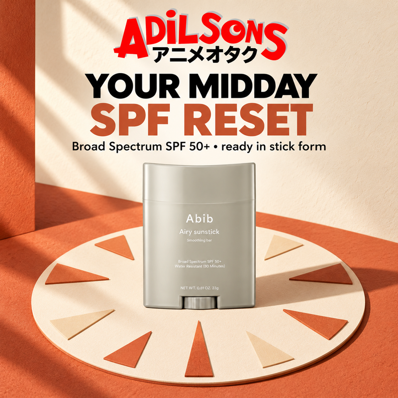 Adilsons Beauty creative for Abib Airy Sunstick Smoothing Bar 23g: Your Midday SPF Reset.
