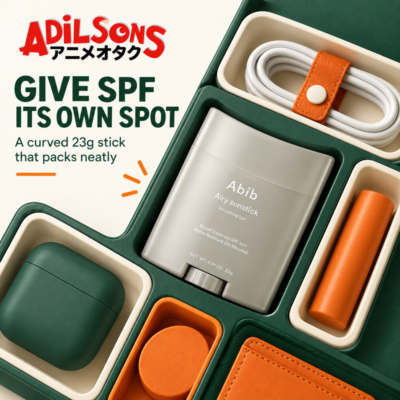Adilsons Beauty creative for Abib Airy Sunstick Smoothing Bar 23g: Give SPF Its Own Spot.