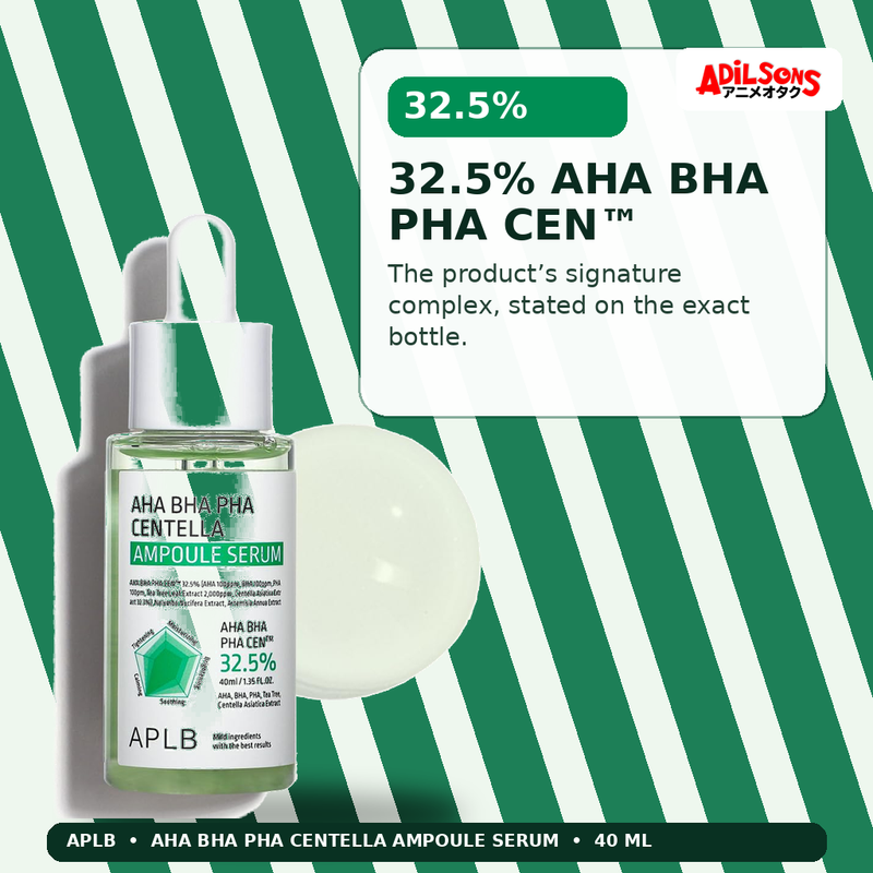 APLB AHA BHA PHA Centella Ampoule Serum 40ml — 32.5% Aha Bha Pha Cen™ — Adilsons
