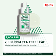 APLB AHA BHA PHA Centella Ampoule Serum 40ml — 2,000 Ppm Tea Tree Leaf — Adilsons