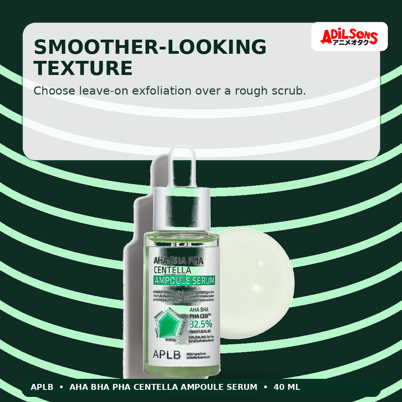 APLB AHA BHA PHA Centella Ampoule Serum 40ml — Smoother-Looking Texture — Adilsons
