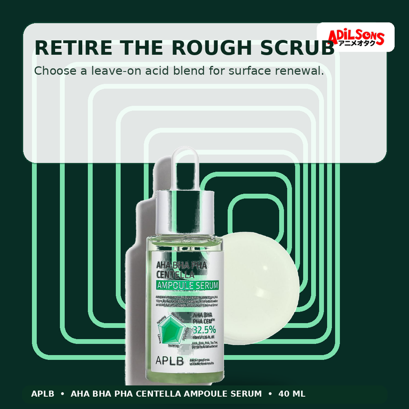 APLB AHA BHA PHA Centella Ampoule Serum 40ml — Retire The Rough Scrub — Adilsons
