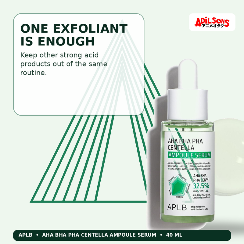 APLB AHA BHA PHA Centella Ampoule Serum 40ml — One Exfoliant Is Enough — Adilsons