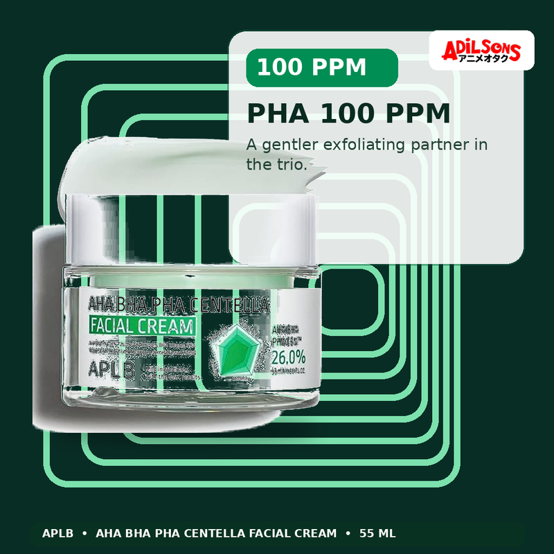 APLB AHA BHA PHA Centella Facial Cream 55ml — Pha 100 Ppm — Adilsons
