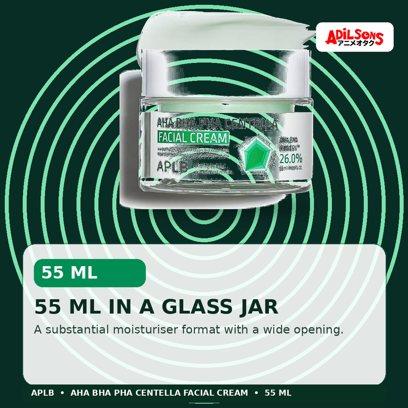 APLB AHA BHA PHA Centella Facial Cream 55ml — 55 Ml In A Glass Jar — Adilsons