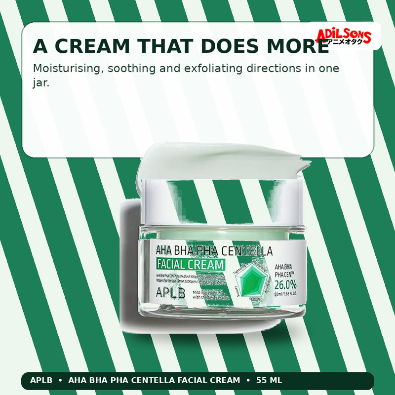 APLB AHA BHA PHA Centella Facial Cream 55ml — A Cream That Does More — Adilsons